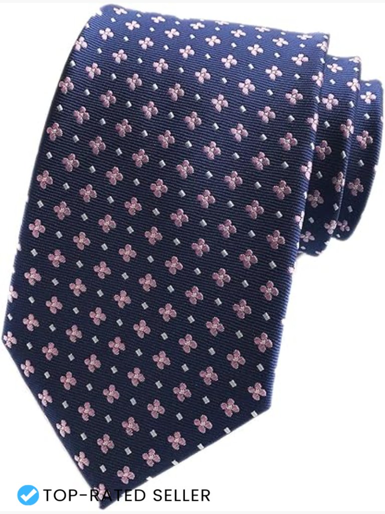 Skinny Necktie Floral Pattern Business Formal Designer Wedding Slim Tie